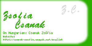 zsofia csanak business card